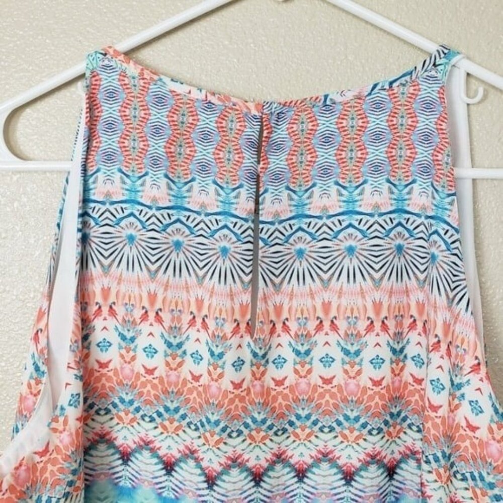St. Tropez West XL Top Sleeveless Keyhole Back COLORFUL Beach Vacation - Picture 5 of 9